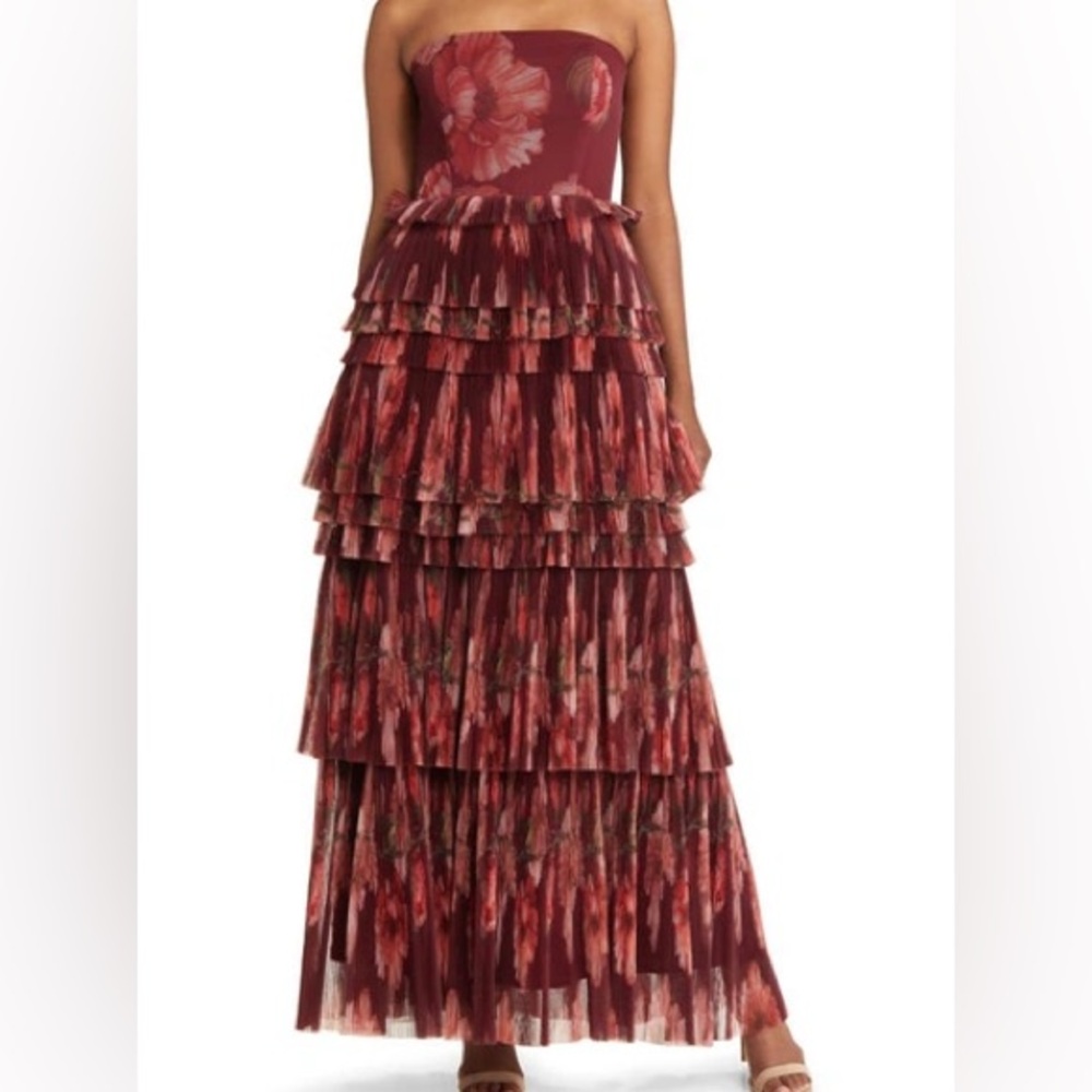 Anthropologie hutch Nalina Tiered Strapless Maxi dress